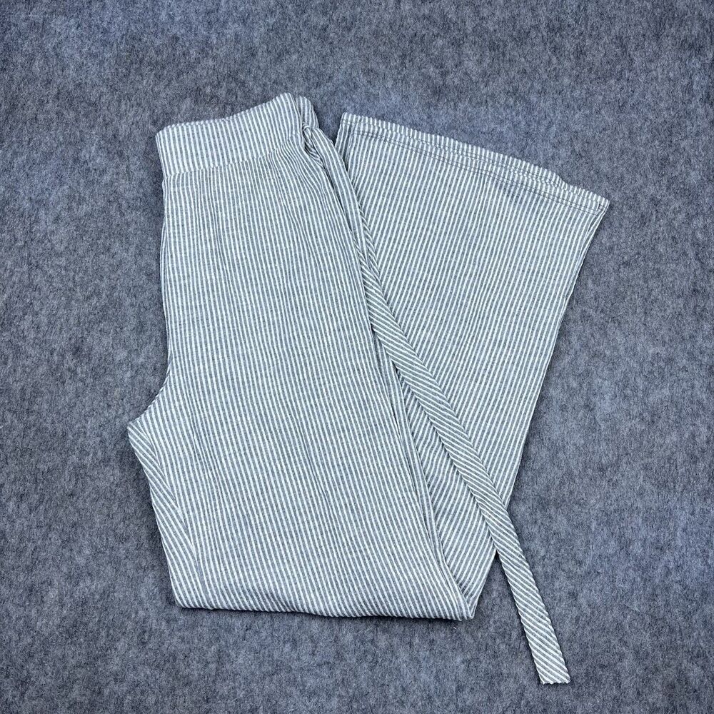 Caution To The Wind Women's Wide Leg Pants Gray White Flowy Casual Size Small